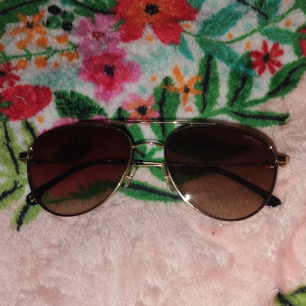 Carrera Gold Frame Sunglasses with Brown Lenses